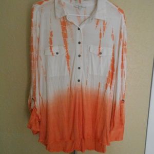 Miss Me Top shirt Button down tie dyed S